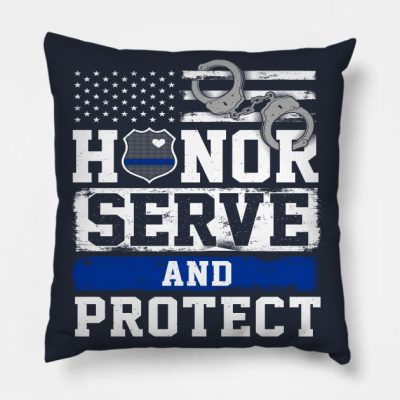 Police Honor Serve And Protect Throw Pillow Official Police Merch