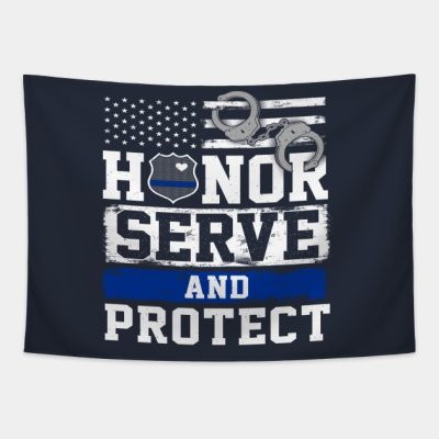 Police Honor Serve And Protect Tapestry Official Police Merch