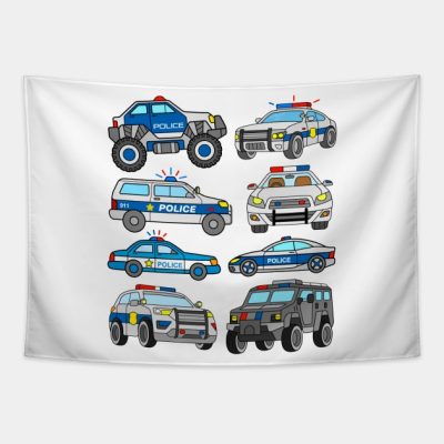 Us Police Cars And Vehicles Tapestry Official Police Merch