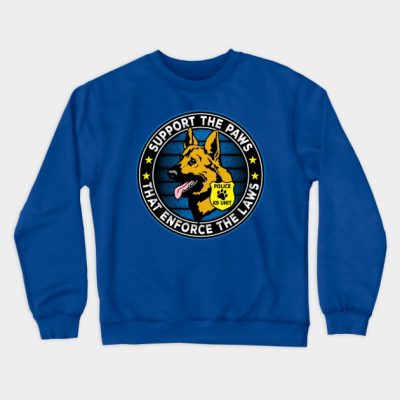 Support The Paws That Enforce The Laws Police K9 Crewneck Sweatshirt Official Police Merch