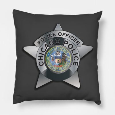 Chicago Pollice Badge Throw Pillow Official Police Merch