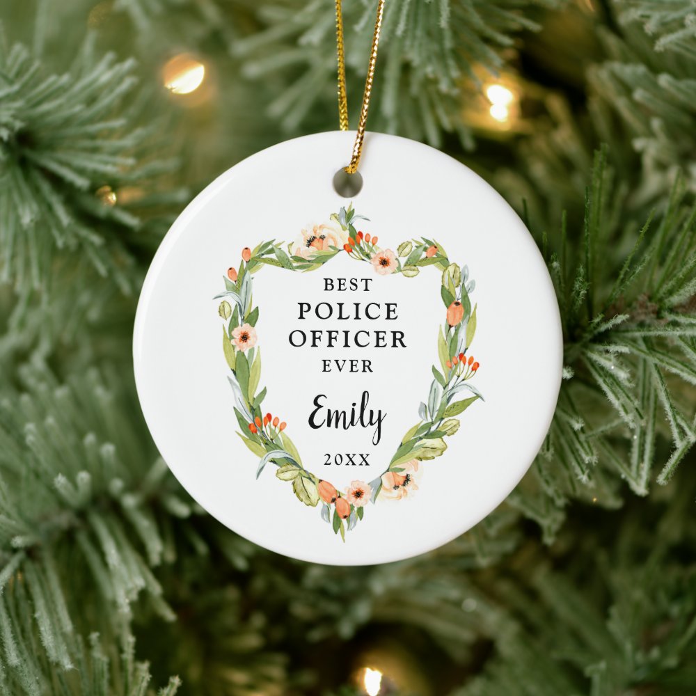 best police office ever personalized policewoman ceramic ornament r09ad3b0669574a59bfc85d344b1d1344 05wi1 8byvr 1000 - Police Gifts