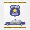 blue police car and custom name officer badge fleece blanket r2473927d65614bcaa49a7eecc3c8d5f3 zkij0 1000 - Police Gifts