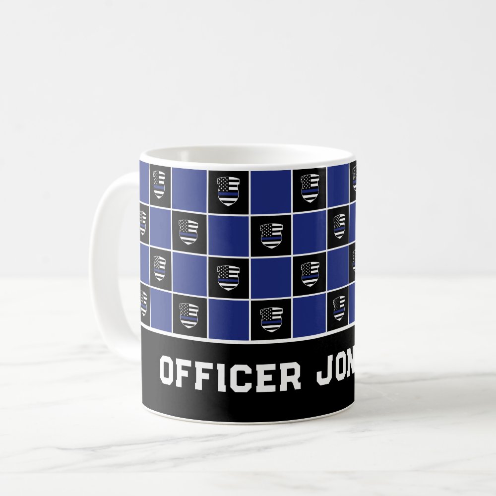 chic police officer thin blue line badge pattern coffee mug r6230cc77690d4ed8a625faa0b6d064c0 kz9ah 1000 - Police Gifts