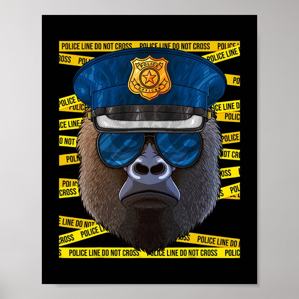gorilla police officer policeman funny police monk poster r83aebea5fe854292b0deb8653084fbb6 wva 8byvr 1000 - Police Gifts