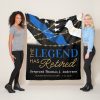 police legend thin blue line flag retirement gift fleece blanket r55acee84e290462e96a8f962bf7ff574 ee3yx 8byvr 1000 - Police Gifts