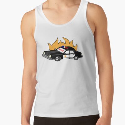 Acab Police Car Fire Color Tank Top Official Police Merch