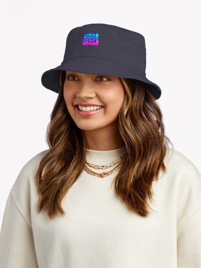 Police Officer With Long Gradient Shadow Bucket Hat Official Police Merch