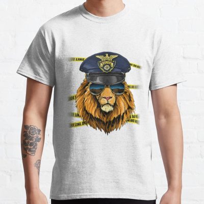 Lion Police Wildlife Lion Safari Animal Lover 54 T-Shirt Official Police Merch