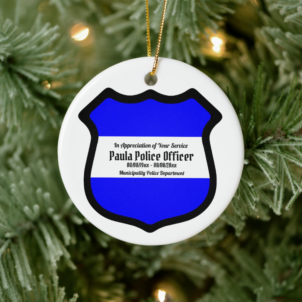 st michaels shield style 2 circular ceramic ornament rb4bc8c8752f643b781829b4abe1fd5bd 05wi1 8byvr 1000 - Police Gifts
