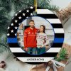 thin blue line custom photo police christmas ceramic ornament r 7nez7y 1000 - Police Gifts