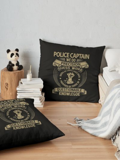 Police Captain - We Do Precision Throw Pillow Official Police Merch