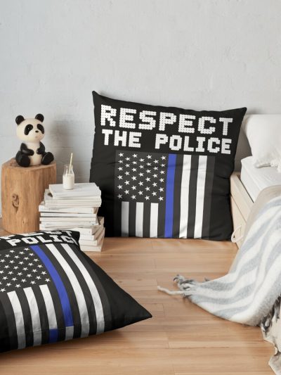 Respect The Police Throw Pillow Official Police Merch