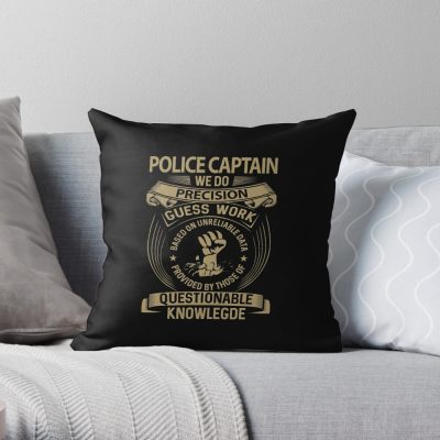 Police Captain - We Do Precision Throw Pillow Official Police Merch