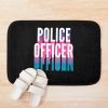 Police Officer With Long Gradient Shadow Bath Mat Official Police Merch