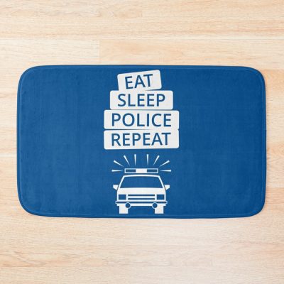 Eat Sleep Police Repeat Bath Mat Official Police Merch