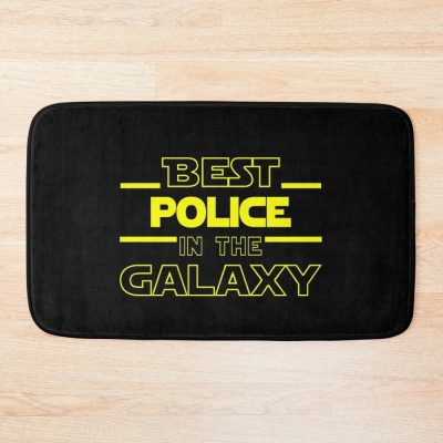 Police Job Dad Mom Hudband Mens Shirt, Best Police In The Galaxy, Funny Police Birthday Christmas Gift Gift Bath Mat Official Police Merch