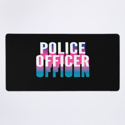 Police Officer With Long Gradient Shadow Mouse Pad Official Police Merch