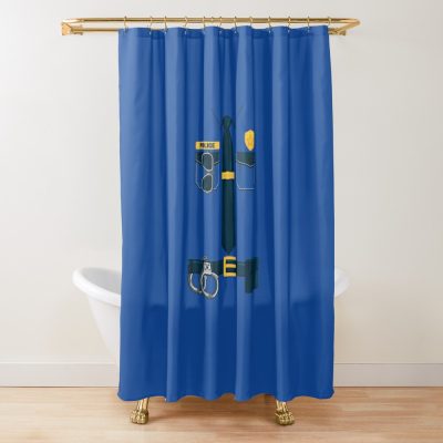 Police Uniform Costume Halloween - Police Officer Shower Curtain Official Police Merch