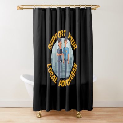 Support Your Local Policeman Shower Curtain Official Police Merch