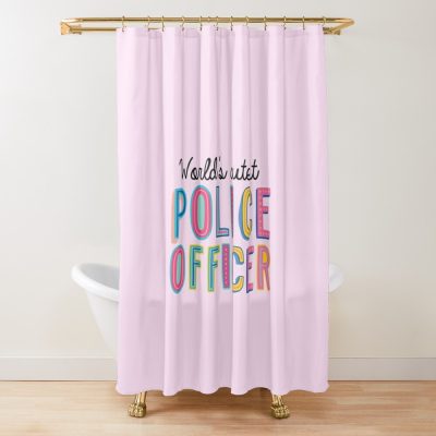 Police Officer Gifts | World'S Cutest Police Officer Shower Curtain Official Police Merch