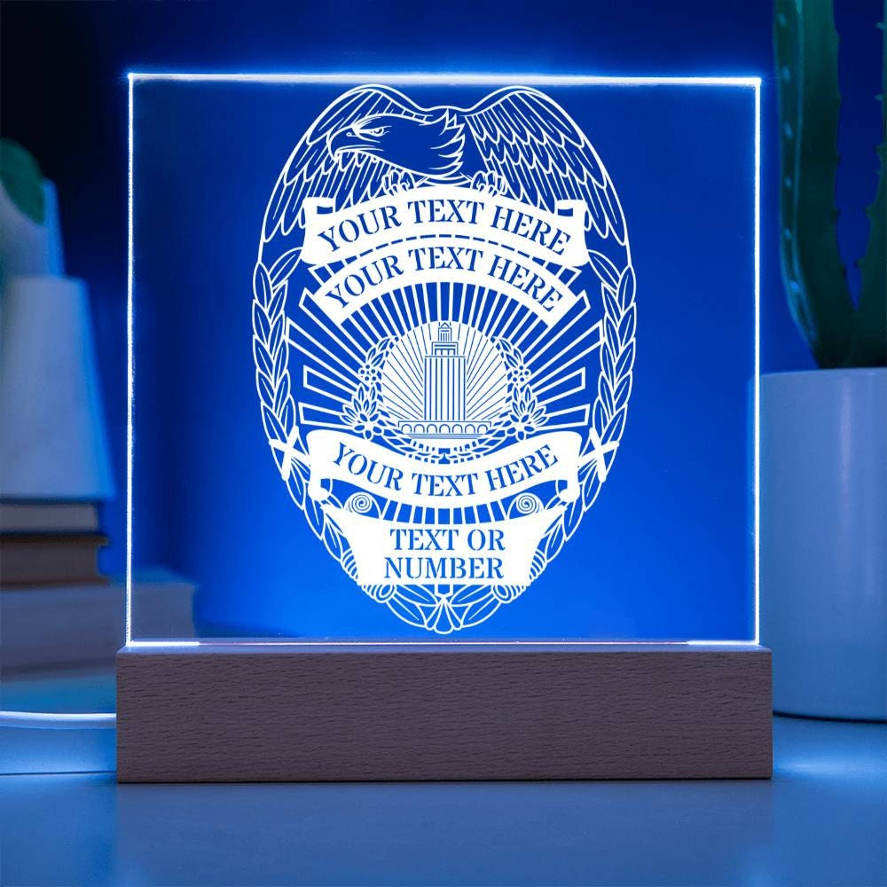 Police Badge Personalized Night Light