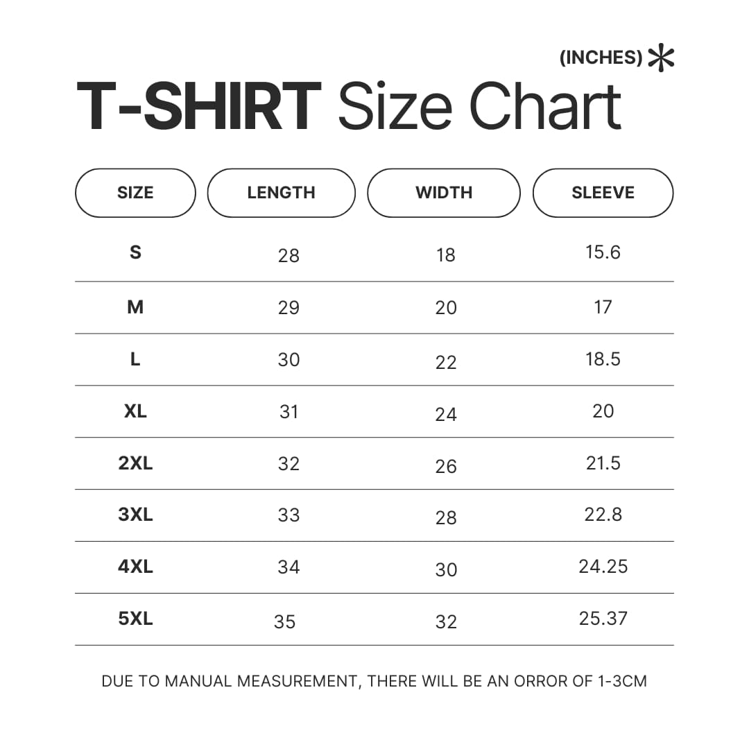 T shirt Size Chart - Police Gifts